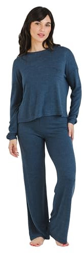 TRAMAS+ Pijama Angorina Mujer Set di Pigiama, Azul Azafata, M Donna