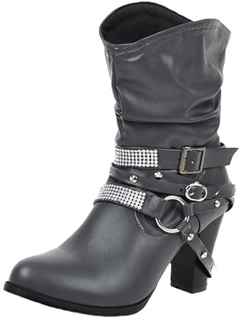 EJIMUQO Regali Simpatici Per Natale Stivaletti Donna Bordeaux Vernice Stivali Bordeaux Al Ginocchio Stivali Neve Bimba 25 Stivali Pelle Donna Con Tacco Stivaletti Bordeaux Donna