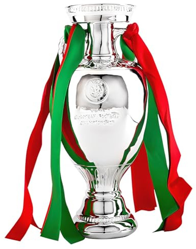Haodagess Ballon De Foot d'europe Championnat TrophéE De Football Coupe Delaunay RéSine RéPlique Objets De Collection Souvenirs Sports Affichage Ornements Cadeaux Football Fans,16cm