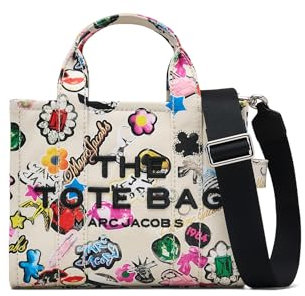MARC JACOBS Damen The SMALL Tote Bag, Weiß Mehrfarbig