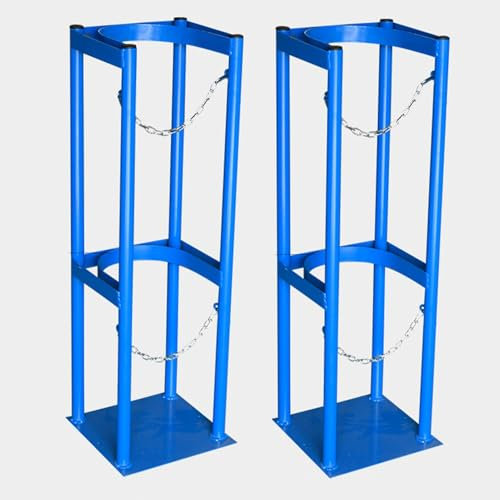 Soporte para Botella de Oxígeno 2 Piezas Estante Organizador para Tanque de Oxígeno Montado en El Piso, Soporte para Cilindro de Nitrógeno para Taladrar, Estante Fijo para Botellas de Hidrógeno para C