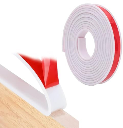 Möbelkantenband Flexible TPE Faltbarer Kantenschutz,U-Form Selbstklebend Möbelkantenband, Innenbreite 16mm × 5m,für Schrankkanten, Abschlussleiste, Arbeitsplatten, Weiß