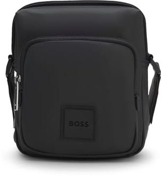 BOSS Mens Oryo NS Zip Coated fabric reporter bag with logo patch Size One Size