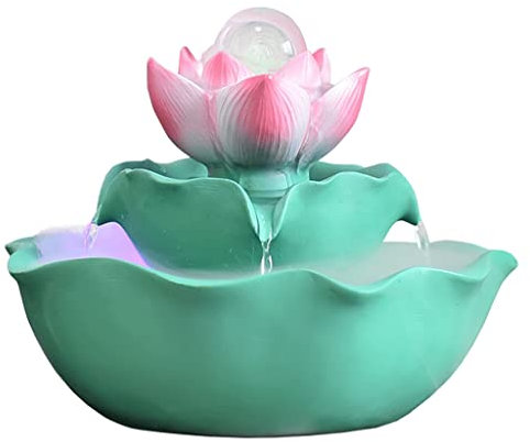 MEIZHITU Indoor Water Feature Indoor Tabletop Water Fountain Meditation Decorative Waterfall With LED Glass Rolling Ball Soothing Sounds For Office And Home Water Features for The Garden