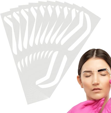 Acunny Brow Mapping Guide Paper, Airbrush Eyebrow Sticker - Brow Border Shaping Mapping Guide Tape,10 Paare Augenbrauenfärbem Shaper, Augenbrauenschutz Filmstreifen für Tönung Make -up