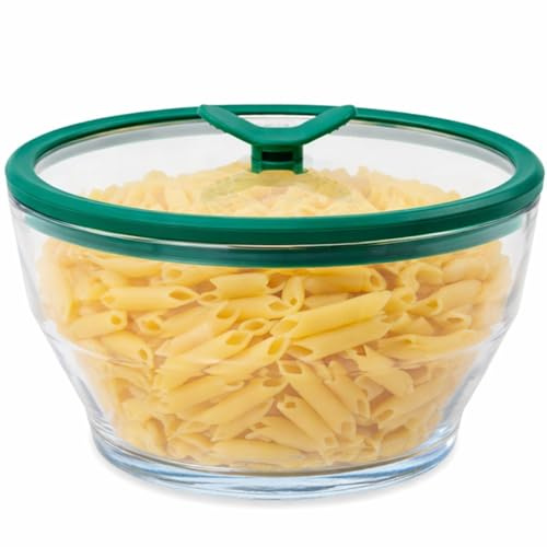 Anyday 8 Cup Glass Microwave Pasta Cooker, BPA Free (Clear Kale)