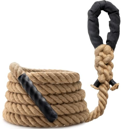 Climbing Rope Gym Workout - 10FT Heavy Duty Jute Thick Ropes for Adults Strength Training Outdoor Tree Swing Indoor Home Fitness Exercise - 1.5 Inch
