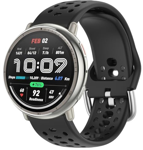 Silikon Uhrenarmband 20mm für Amazfit Active/Active 2/GTS/GTS 2/2e/GTS3/GTS4/GTS4 Mini/GTR Mini/Amazfit Bip/BipU/BipU Pro/Bip 3/Bip3 Pro/PopPro Ersatz Armband für Damen Herren
