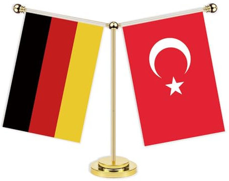 Türkei Deutschland Freundschaft Schreibtisch Flagge, 30cm kleine Türkisch Desk Germany Turkey