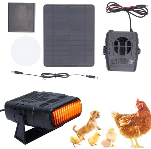 20/30W Solar Heater for Chicken Coop, Solarheizung für Hühnerstall, Solarmodul Gewächshaus Heizung, Hühnerstall Heizung mit Überhitzungsschutz & Thermostat, Solarheizung für Tierhaus, Auto (20W)