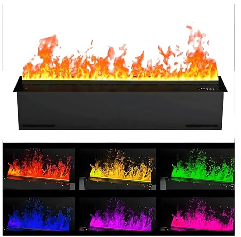 Umidificatore per caminetto, umidificatore a ciclo chiuso con acqua nebulizzata, caminetto elettrico, simulazione della fiamma tattile, regolazione della voce di regolazione della fiamma 80cm