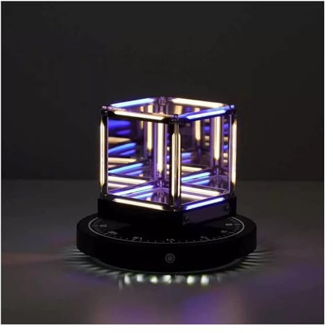 MJDHS Magnetic Levitation Infinite Space Abyss Lamp, 4d Infinite Mirror Cube Lamp, Touch Dimming, Ultra-Long Battery Life, Suitable For Room Decoration And Desktop Ambient Lighting(Color:B)