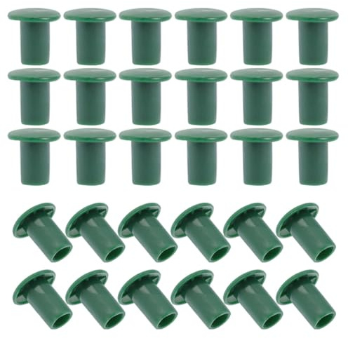 UKCOCO 48 Pezzi Cappelli Protettivi per Bastoncini da Giardino in Plastico Verde, Flessibili e Leggeri, per Proteggere Gli Angoli delle Canne in bambù in Giardino e Fattoria