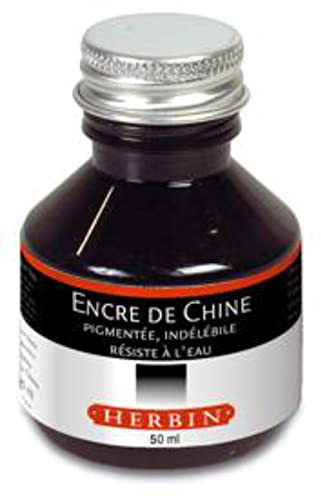 Herbin 11209T - Bottle of black Indian ink, 50 ml