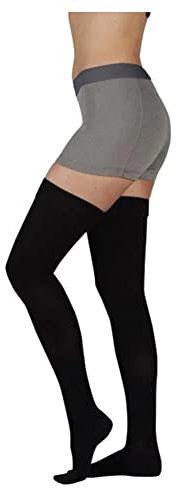 Juzo 4411AGFFSB10 IV IV Standard Overknee Closed Toe Regular 20-30mmHg mit Silikon Border - Schwarz
