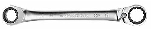 FACOM Ratchet Ring Spanner with 15° Bevelled Ring Heads, 12 Point, 8 x 9 mm, 1 Piece, 65.8 x 9