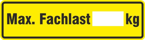 Aufkleber/Etikett maximale Fachlast Regale 4 x 14,5cm Regalbelastungsaufkleber 20 Stück