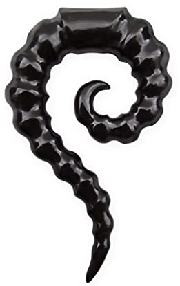 Fly Style Piercing Ohr Expander aus Horn - Tribal Dehnschnecke Dehnspirale Dehnungsschnecke Dehnsichel, Grösse:10 mm