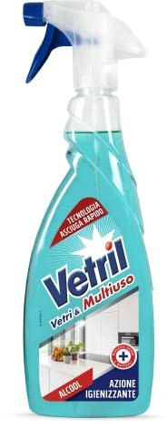 Vetril - Spray Igienizzante Superfici, Contro Batteri e Cattivi Odori, Brillantezza Senza Aloni, 650 ml