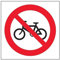 vsafety 51014 af-r Prohibition Logo Sign, en plastique rigide, pas de cyclisme, Carré, 100 mm x 100 mm, noir, rouge