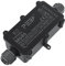 PEBA® IP68 Waterproof Junction Box, Outdoor Wire Connector, Extension Cable Protector for Cable Diameter Ø4mm-12mm Black (1 Pack)