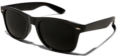 ShadyVEU Occhiali da sole molto scuri categoria 4 per occhi sensibili alla luce UV400 più scuri, Nero, Medium