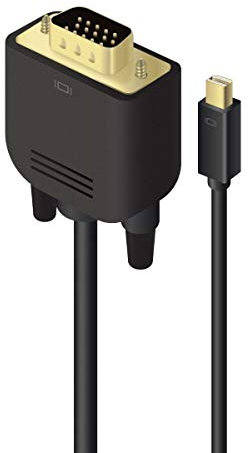 ALOGIC SmartConnect Mini DisplayPort to VGA Cable, Full HD, Gold Plated connectors - Black, 2M, For HDTVs, Displays, Projectors, and More VGA Enabled Devices