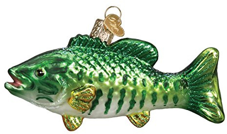 Old World Christmas Smallmouth Bass Glass Blown Ornament for Christmas Tree, Handcrafted Holiday Decoration, Lake Fish Collection