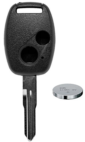 Auto Schlüssel Funk Fernbedienung 1x Gehäuse 2 Tasten + 1x Rohling + 1x CR1616 Batterie für Honda