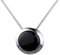 MATERIA Damen Kettenanhänger Onyx schwarz rund - 925 Silber Anhänger schwarzer Stein groß mit Kette 50 cm inkl. Etui KA-431-K22-50cm