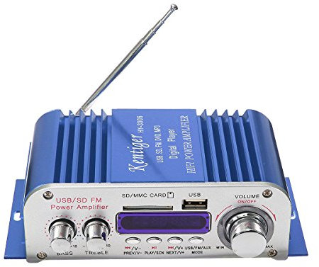 PeroFors Kentiger™ Hy3006 2 Canales Hi-Fi Audio Mini Amplificador Estéreo Coche Casa Mp3 USB FM SD W/Remote 12V-Azul