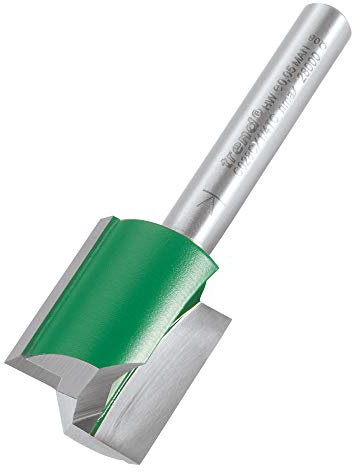 Trend CraftPro Straight Two Flute Router Cutter Bit, 1/4 Inch Shank, 18.2mm Cut Diameter & 21mm Cut Length, Tungsten Carbide Tipped, C028CX1/4TC