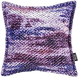 DONE Kissenhülle Glam Colour 45x45cm Samt Mehrfarbig Edel Elegant Steppnaht Reisverschluss Glanz 100% Polyester Wabenstruktur Lila