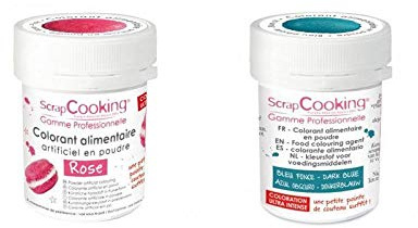 2 colorants alimentaires en poudre - rose-bleu foncé