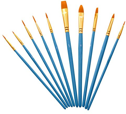 Artme Artist Brush Set 10pcs Synthetic Hair Watercolour Acrylic Gouache Oil