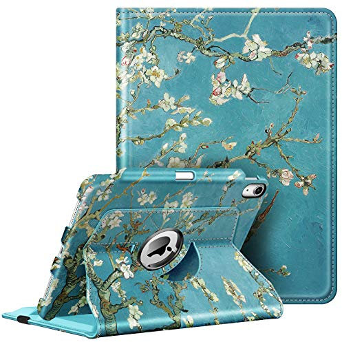 FINTIE Custodia rotante per iPad Air 11 (2024) M2, iPad Air 6a/5a/4a generazione (2024/2022/2020) - [360 Rotazione] Custodia con supporto regolabile con portapenne, fiore