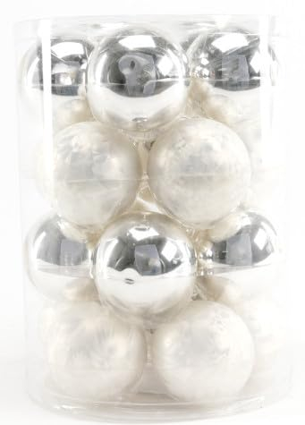 TrendLine Weihnachtskugeln Mini aus Glas Ø 35 mm weiß 16 Stück Christbaumschmuck