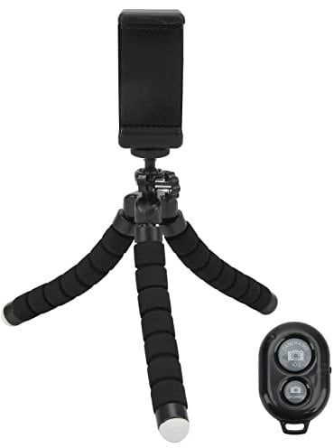 ASHATA Portable Camera Tripod Bluetooth Selfie Flexible Adjustable Tripod Stand with Universal Clip for Selfie Camera Live Octopus Leg Style Tripod Compatible with iPhone and for Android Phone