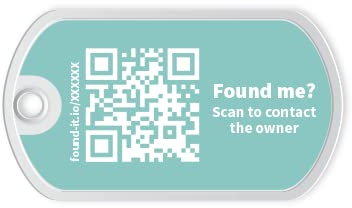 Gutmarkiert - Lost & Found QR Taschen- und Schlüsselanhänger. Ihre Taschen und Schlüssel einfach wieder zurückfinden. Format: 5 x 2,9 cm.