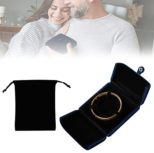 Armband Geschenkbox, OLRWSLG Armband Geschenkbox Staubgeschützt Schmuck Geschenkschachtel Verschleißfest Samtschmuck Box Dunkelblau Geschenk Schmuckkästen 10*10*3.5cm Geschenkbox für Armband Schmuck