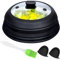 Cubierta de vidrio para microondas, cubierta de vidrio para microondas, tapa protectora plegable con mango de silicona para olla, plato, tazón, 11.8 pulgadas, color negro