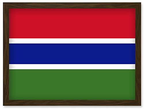 Artery8 Gambia National Flag Patriotic Vexillology World Flags Country Region Poster Artwork Framed Wall Art Print A4