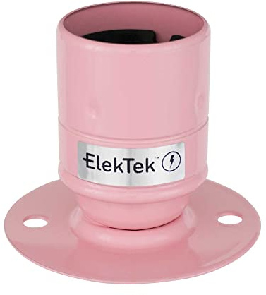 ElekTek ES E27 Lampenfassung mit schlichtem Rock, ideal für Vintage-Filament-Leuchtmittel (Rosa)