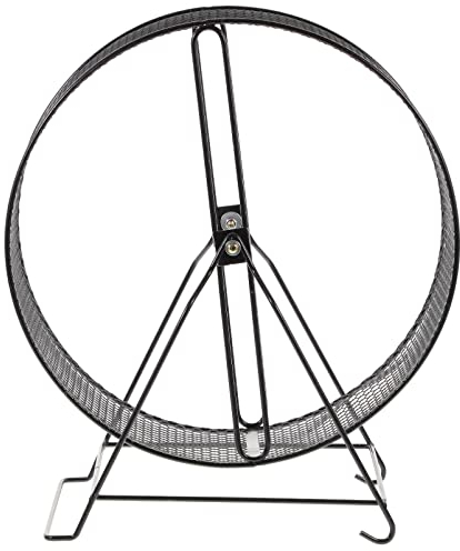Mikikit Rad 40 cm Leises Hamsterrad Rennmausrad Drahtgeflecht Laufrad Mit Eisenhalterung Stumm Rüttelndes Laufrad Für Rattenchinchilla Ratten Hamsterrad