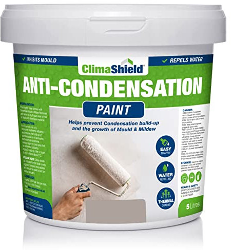 SmartSeal Anti-Condensation Paint - Premium Ceiling & Wall Paint. Reduce Condensation on Walls & Ceilings in Bathrooms, Kitchens & Bedrooms with our Moisture Resistant Paint (Mountain Stone, 5 Litre)