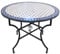 Handmade Mediterraner Orientalischer Mosaiktisch Rund Ø 120 cm Blau-Natur,Terrassentisch, Gartentisch, Fliesentisch, Handarbeit, Balkontisch Bistrotisch Kaffeetisch