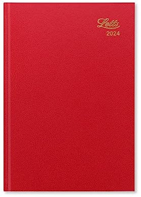 Letts Standard A5 week to view 2024 diary - red