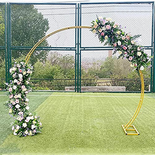 CHUNTIANMEI Runder Hochzeitsbogen Tür,Metall Ballon Bogen Ständer Kit,Ballon Girlanden Halter,für Großer Hintergrund,Geburtstag,Party Dekoration,Gold-Medium