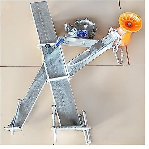 KIRANDY Yacht Trailer Winch + Bracket, Motor Boat Rubber Boat Trailer Winch Rack Trailer Accessories (Color : No.3 winch frame+1200 lbs Winch)
