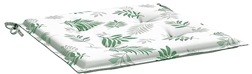 vidaXL Stuhlkissen 4 TLG., Kissen für Gartenmöbel Hocker Sofa, Wasserabweisendes Sitzpolster, Sitzkissen Stuhlpolster Gartenkissen, Blattmuster Stoff